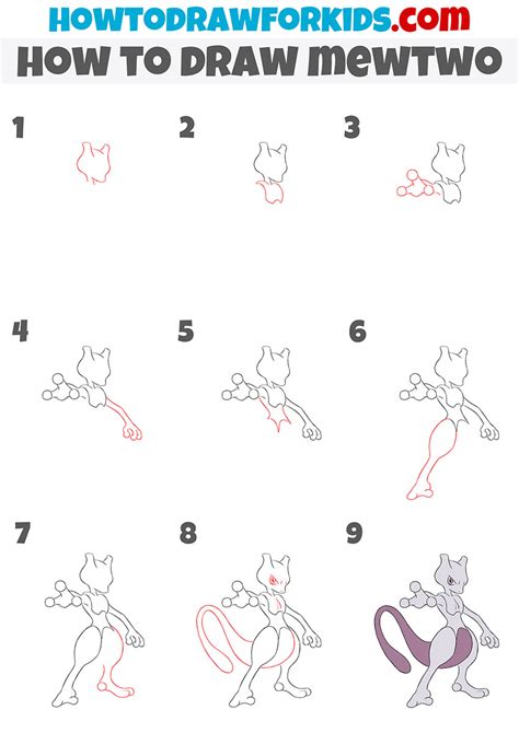 how to draw mewtwo step by step|How to Draw Mewtwo Step By Step .